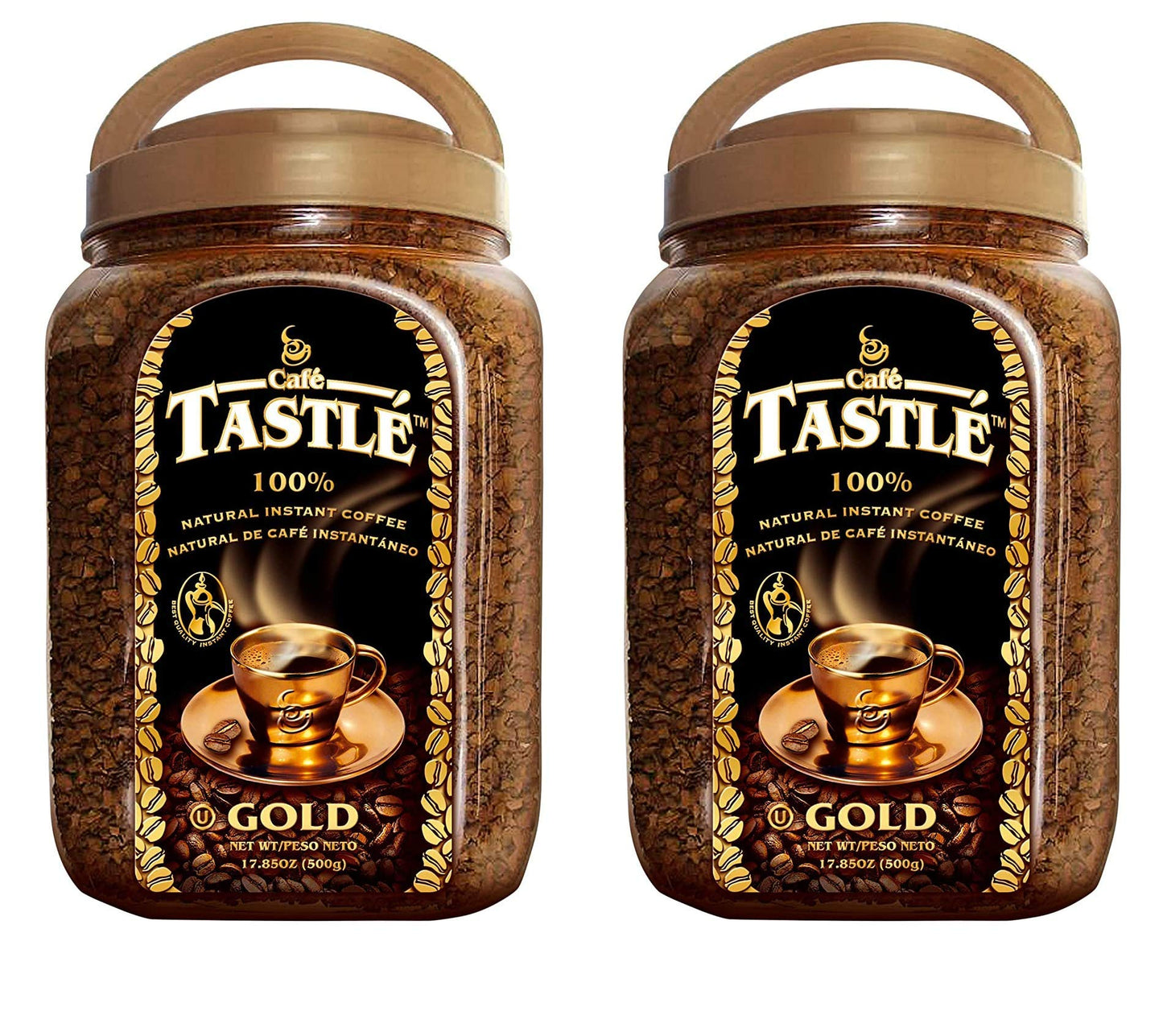 Cafe Tastle Gold Freeze Dried Instant Coffee, 2 jars of 17.85 oz (35.70 Oz)
