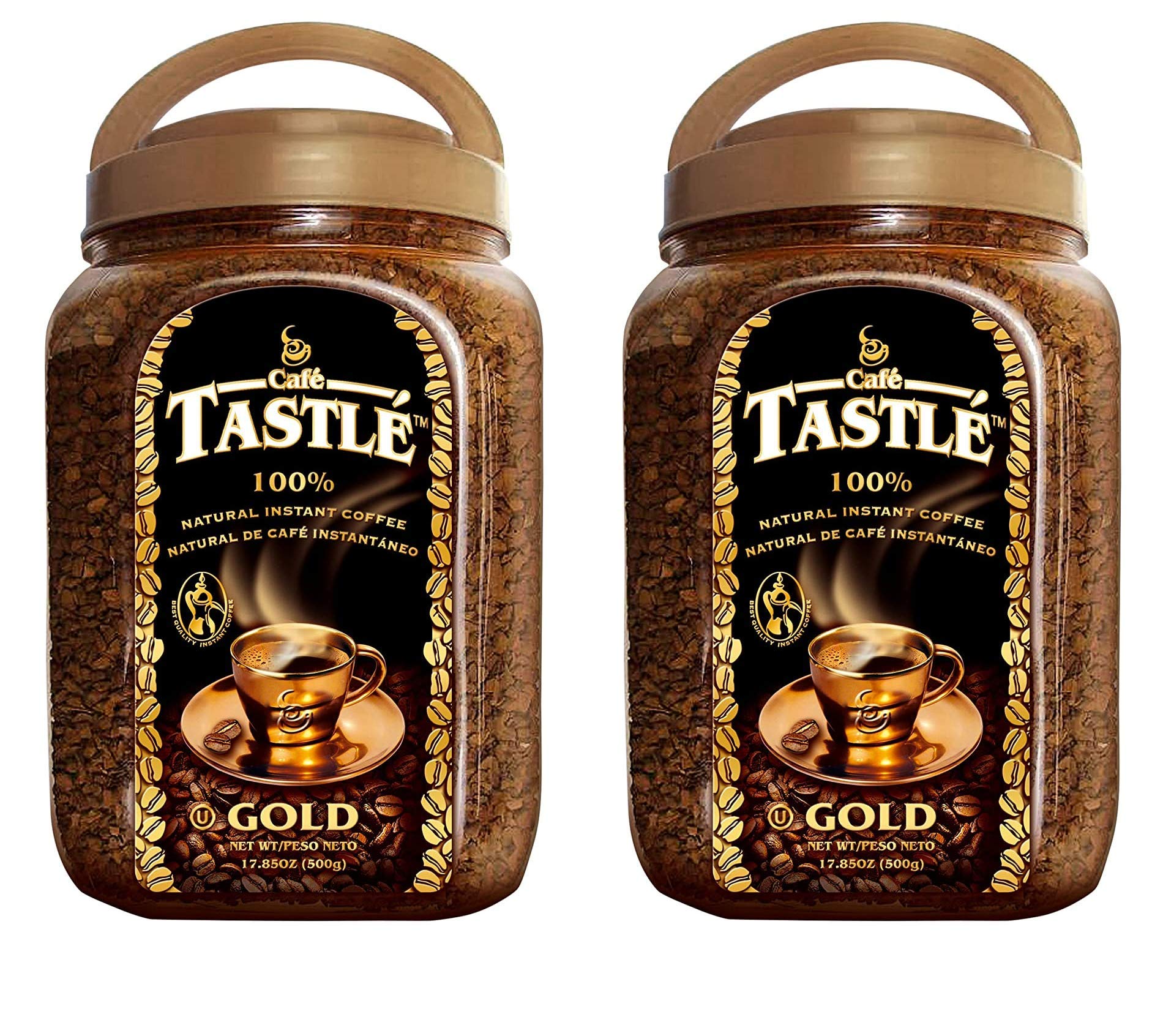Cafe Tastle Gold Freeze Dried Instant Coffee, 2 jars of 17.85 oz (35.70 Oz)
