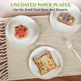 FOCUSLINE 7 Inch White Paper Plates, Uncoated Paper Plate, Everyday Disposable Dessert Plates 7" Plate Bulk, Pack of 500 Count