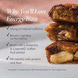 Isagenix Energy Bites - Healthy High-Protein Bars for Energy Support - Gluten-Free & Soy Free - Non-GMO & Vegan - Includes 65 mg of Green Tea Caffeine