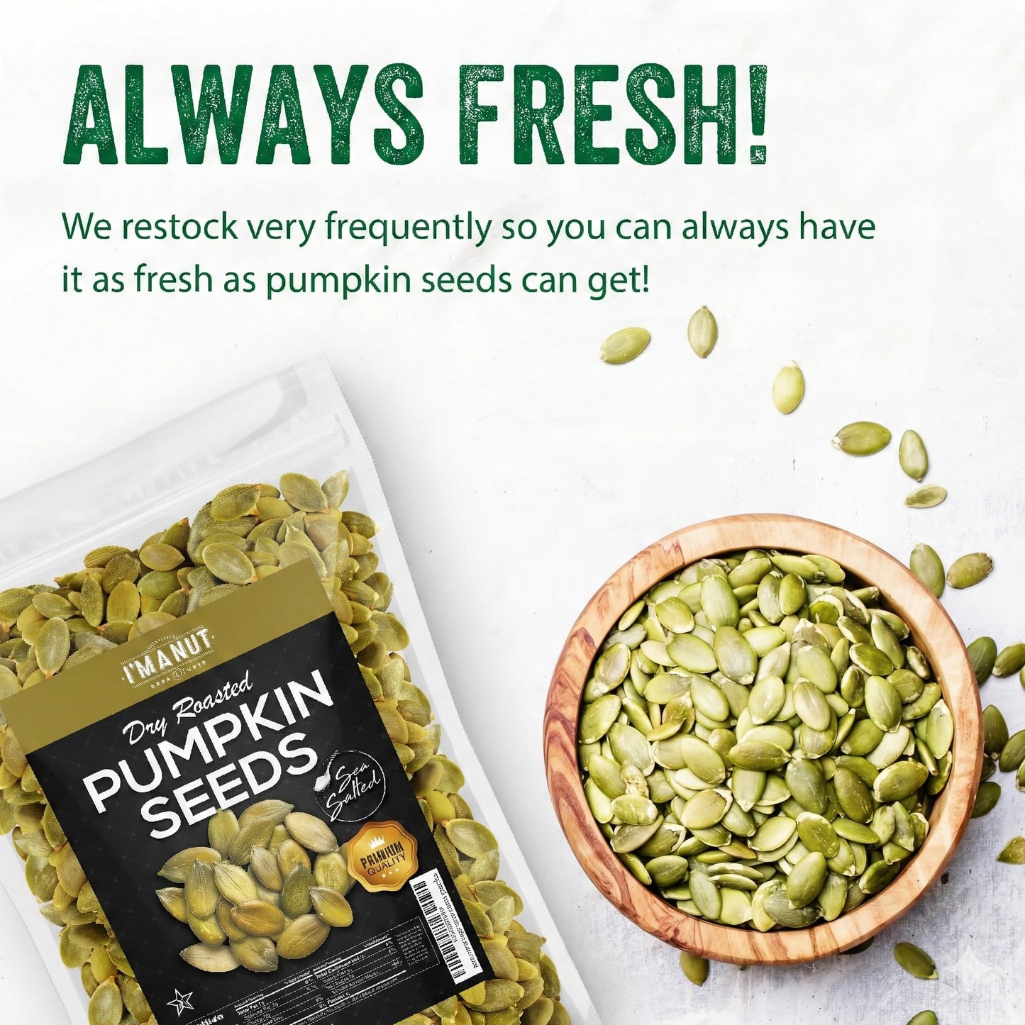 Oven Toasted Pumpkin Seeds with Sea Salt (Papitas) 16 oz (1 lb) Batch Tested Gluten & Peanut Free | No Oils | No PPO | Non GMO | Vegan and Keto