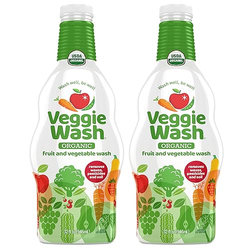 Veggie Wash Organic Fruit and Vegetable Wash Refill, Certified Organic, Ideal for Cleaning Produce, 32 Fluid Ounce, Pack of 2