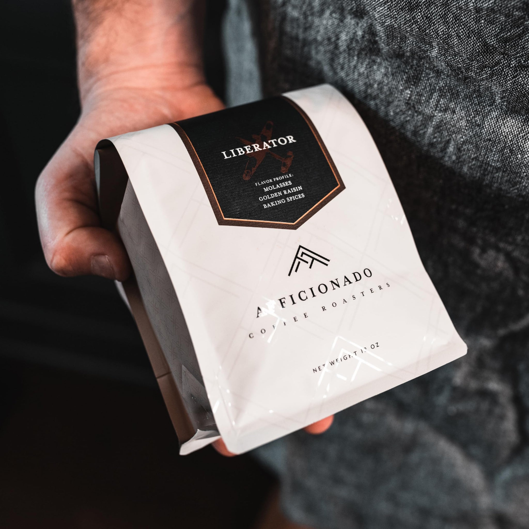 Afficionado Coffee Roasters | Medium Roast Arabica Coffee | 12 Ounce Bag (Liberator, Whole Bean)