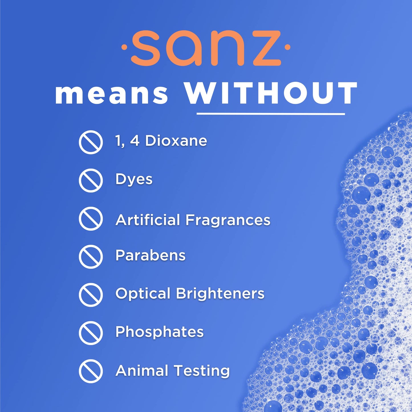 SANZ Hypoallergenic and Biodegradable Laundry Detergent - Outperforms Leading Brands*, Free and Clear, 64 Loads