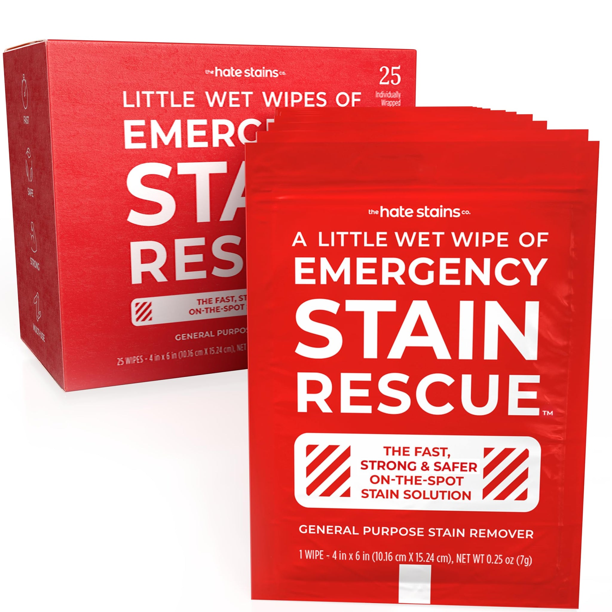 Emergency Stain Rescue Stain Remover Wipes - Road Spill On-the-Go Rescue Packets - Wine & Coffee Stain Rescue Wipes - Carpet & Upholstery Cleaner