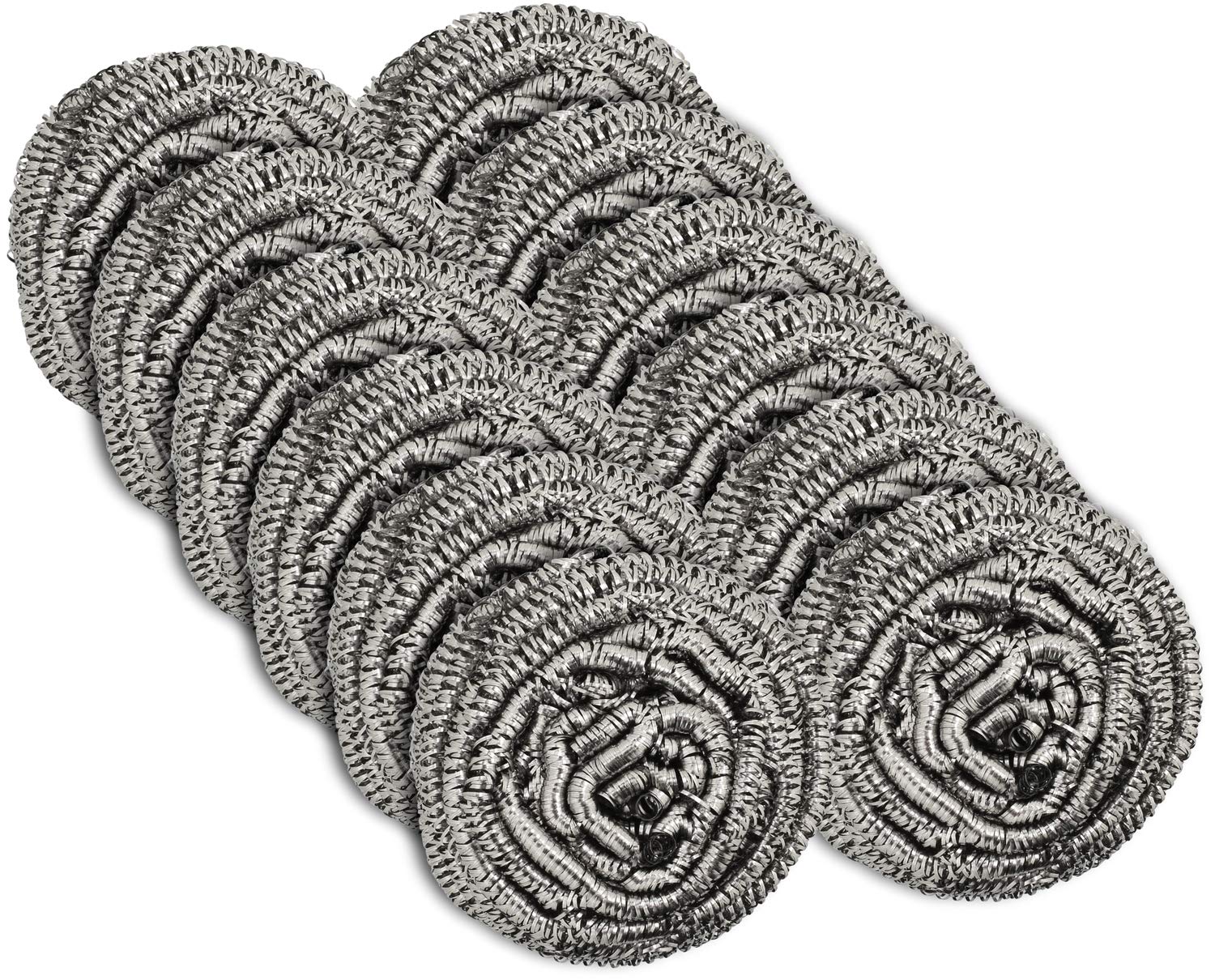 12 Pack Stainless Steel Scourers by Scrub It - Steel Wool Scrubber Pad Used for Dishes, Pots, Pans, and Ovens. Easy scouring for Tough Kitchen