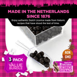 Gustaf's Dutch Licorice Cats - 3 Pack of 5.2oz Bags - Sweet Black Licorice Cats - Dutch Candy from Netherlands - Sweet Black Liquorice Treats
