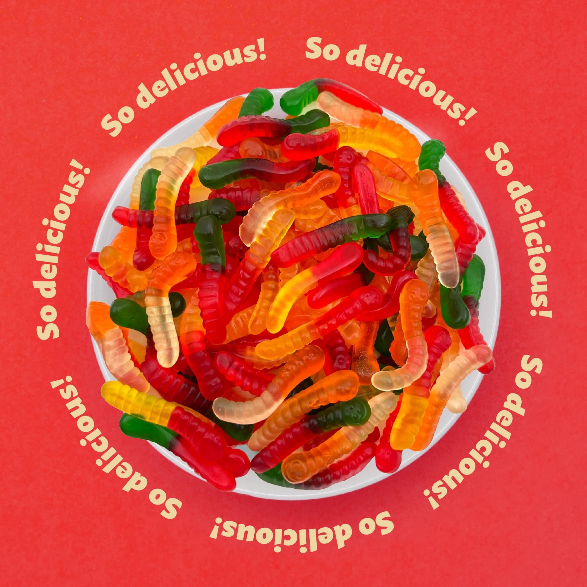Gummy Worms | 1 Pound Bag | Gummy Candy in Assorted Fruit Flavors | Fun Chewy Candy for Snacking, Buffets, Dessert Toppings, and Party Favors |