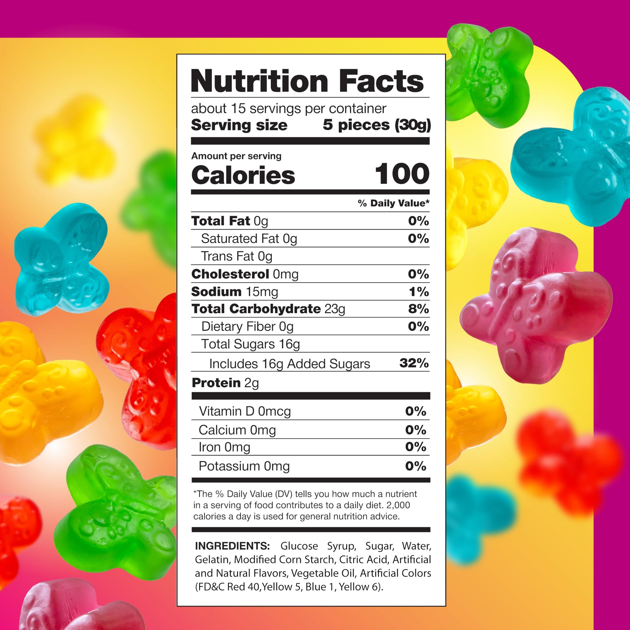Gummy Butterflies - 1 Pound Pack - Gummy Candy - Butterfly Party Favors - Assorted Fruit Flavored Chewy Candy for Gifting, Snacking, Buffets & Themed