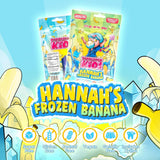 Bubblegum Kids Hannah's Frozen Banana Sugar Free Gum | Sugarless Gum with Xylitol | Vegan, Peanut Free, Low Calorie Candy Alternative for Kids