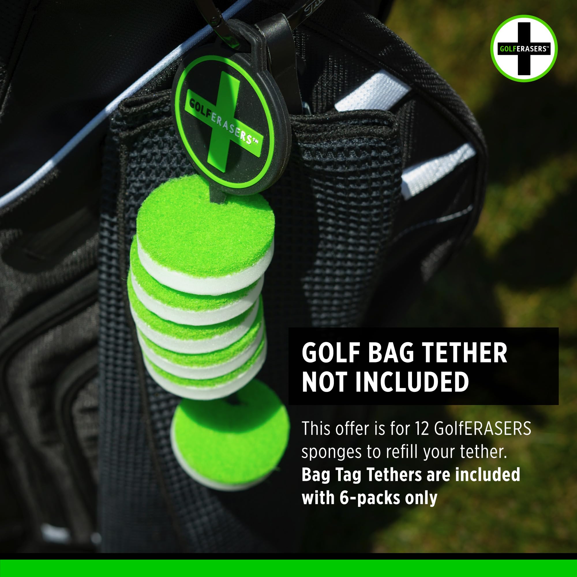 Instant Golf Eraser, Premium Dual-Sided Sponge for Cleaning Clubs, Shoes & Golf Balls - Golf Club Cleaner, Golf Ball Cleaner, Golf Club Groove