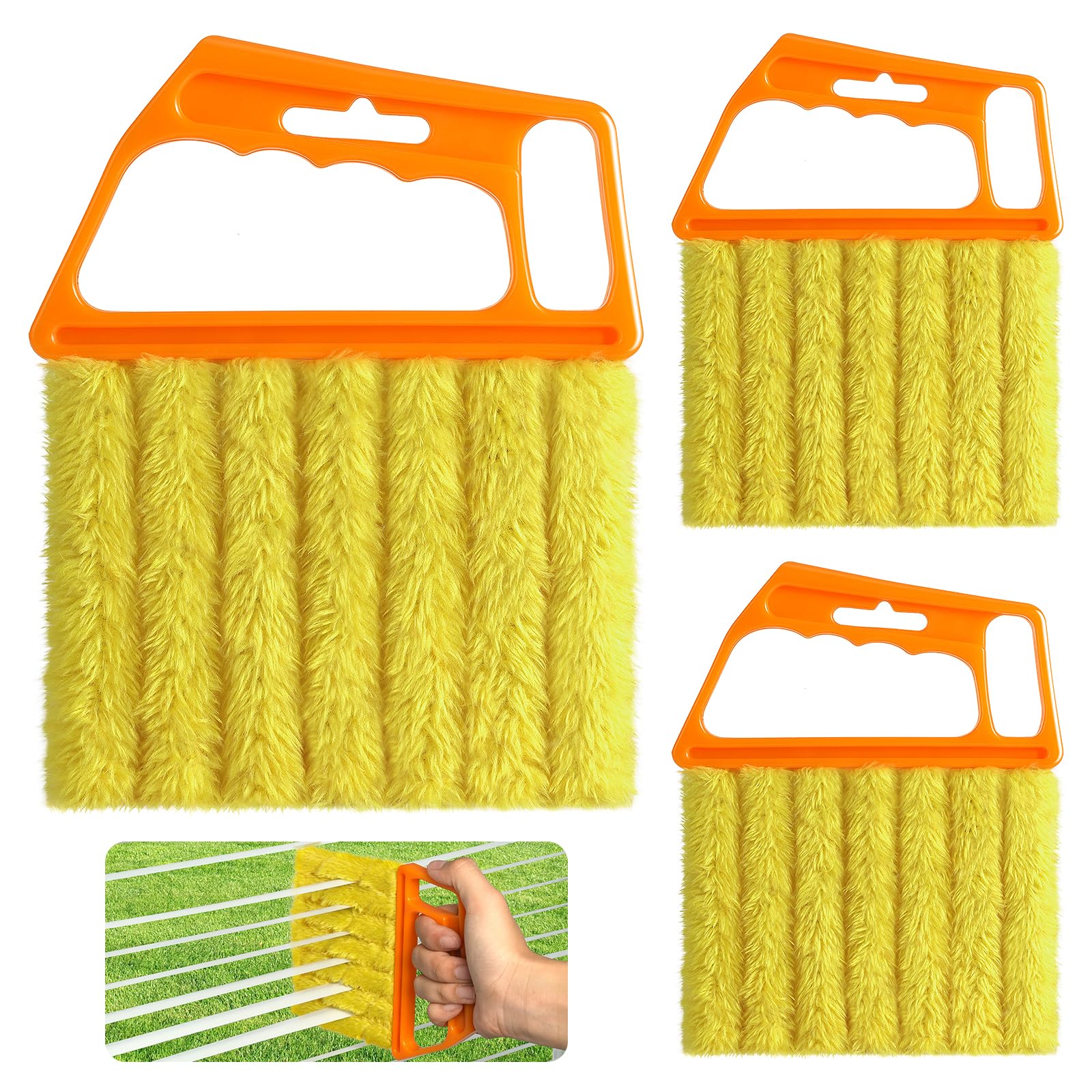3pcs Window Blind Cleaner Duster Tool,2026 New Cleaning Tools,7 Fingers Washable Microfiber Dusters for Cleaning,Crevice Cleaning Brush, Duster
