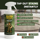 Major Stain Carpet Stain Remover Spray - 32oz - Powerful Carpet Cleaner Spray & Spot Remover for Carpet, Upholstery & Rugs - Removes Wine, Coffee