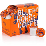 Blue Horse 'Gentle Giant' Original Coffee Pods, Medium Roast, 24ct Single Serve, Compatible with K Cups 2.0, Farm Fresh, Premium 100% Arabica Beans