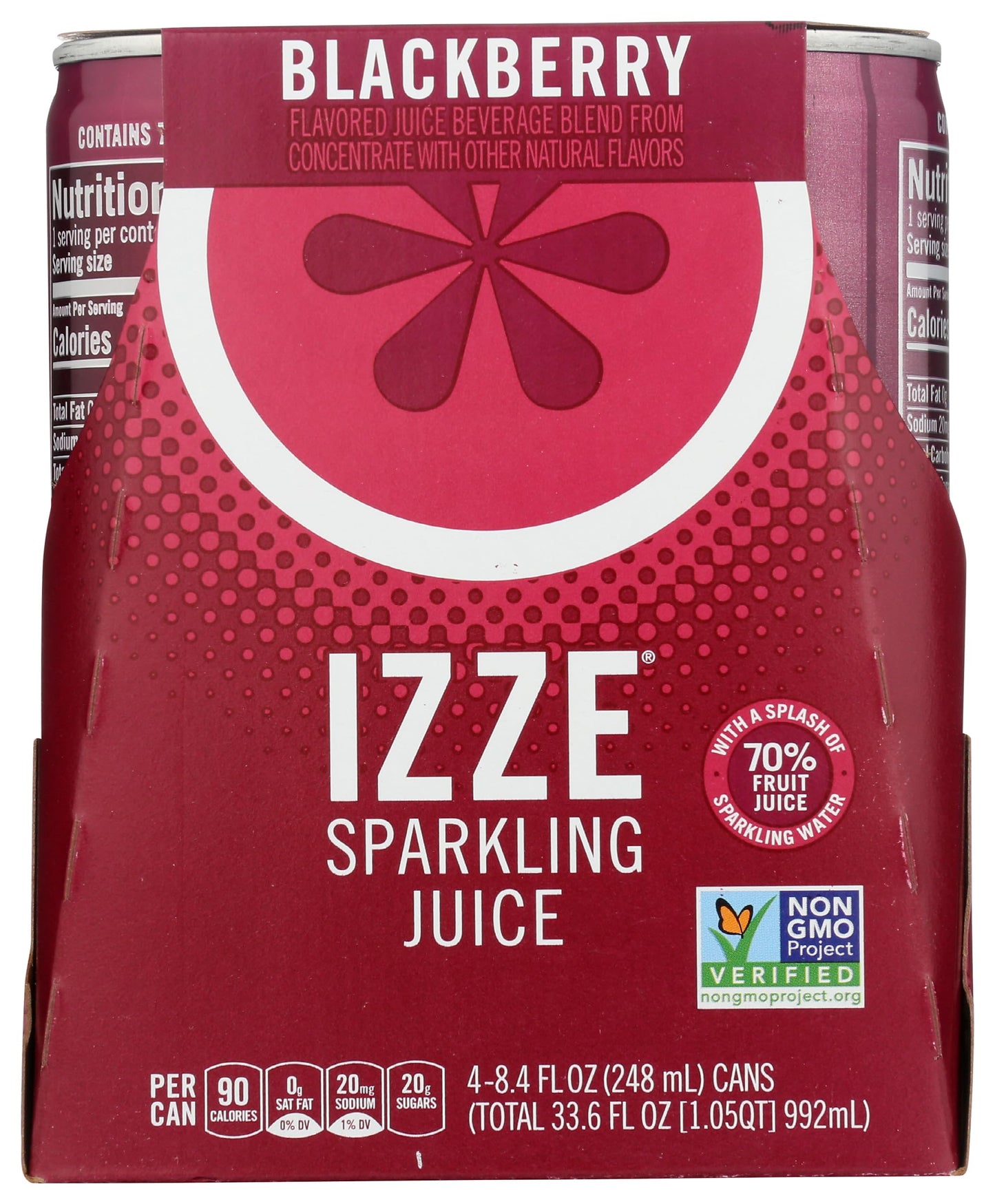 IZZE Sparkling Juice, Blackberry, 8.4 oz Cans, 4 Count