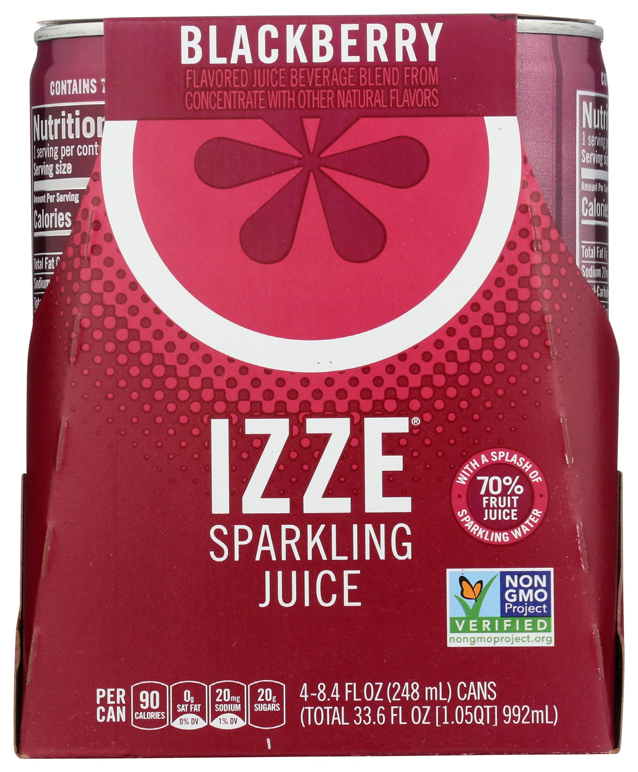 IZZE Sparkling Juice, Blackberry, 8.4 oz Cans, 4 Count