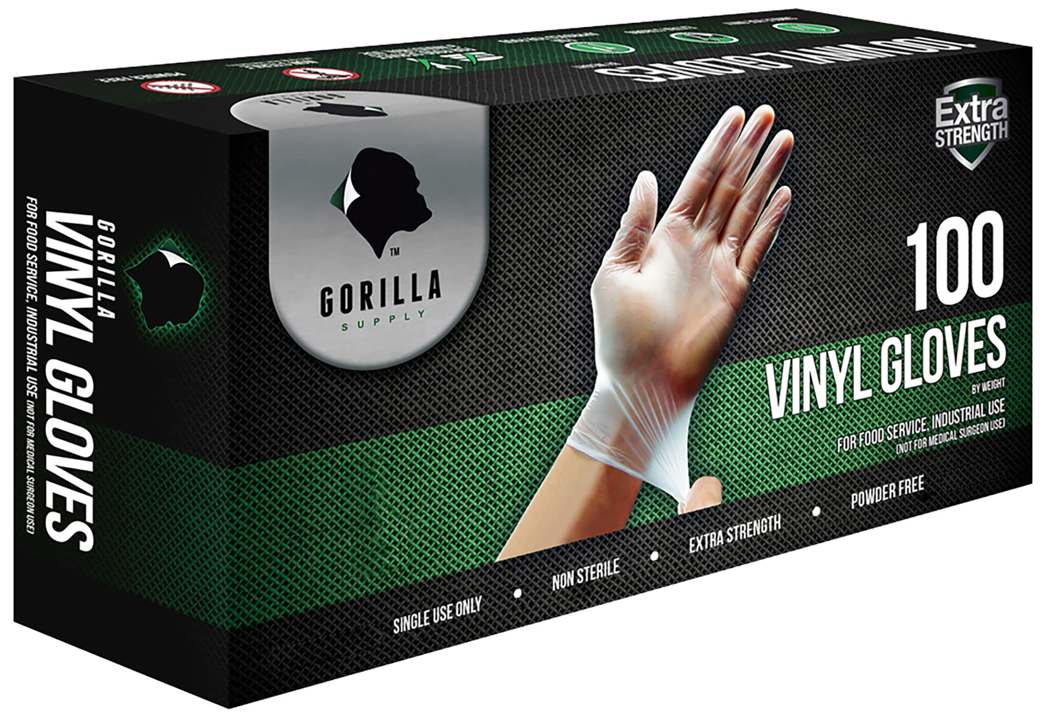 GORILLA SUPPLY Disposable Heavy Duty Vinyl Gloves Latex Free Powder Free, BPA Free Food Safe Grade Disposable Glove, Small S, 300 Count