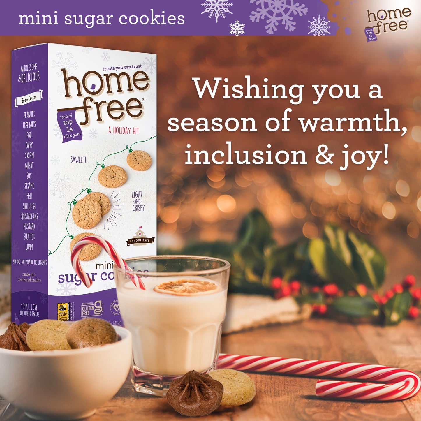Homefree Treats You Can Trust Gluten Free Mini Cookies, Sugar, 5 Oz