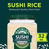 RiceSelect Sushi Rice, Premium Short Grain Sticky Sushi and Japanese Rice, Gluten-Free, Non-GMO, Kosher, 32oz Jar (Pack of 1)