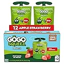GoGo squeeZ Applesauce and Fruit Puree, Apple Strawberry, 3.2 oz (Pack of 12), Unsweetened Fruit Snacks for Kids, Gluten Free, Nut Free and Dairy