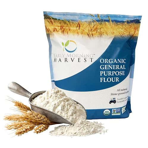 Early Morning Harvest Organic General Purpose Flour - Made from Non-GMO Whole Wheat - Stone Ground All Purpose Flour for Baking and Cooking, Whole