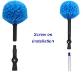 Twist-On Cobweb Duster Head, Soft Bristles Spider Web Duster Brush, Fits Standard 3/4 inch Threaded Poles