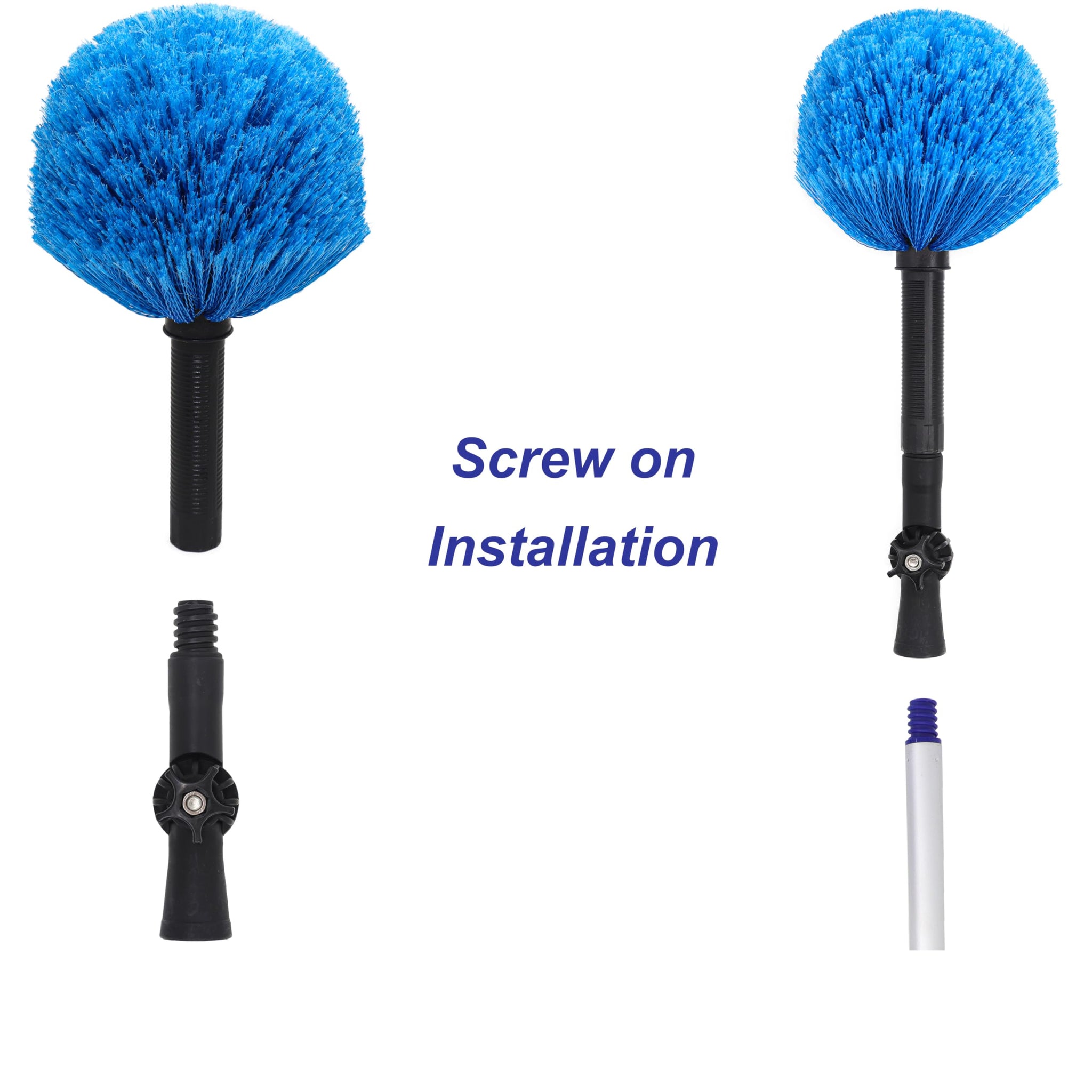Twist-On Cobweb Duster Head, Soft Bristles Spider Web Duster Brush, Fits Standard 3/4 inch Threaded Poles