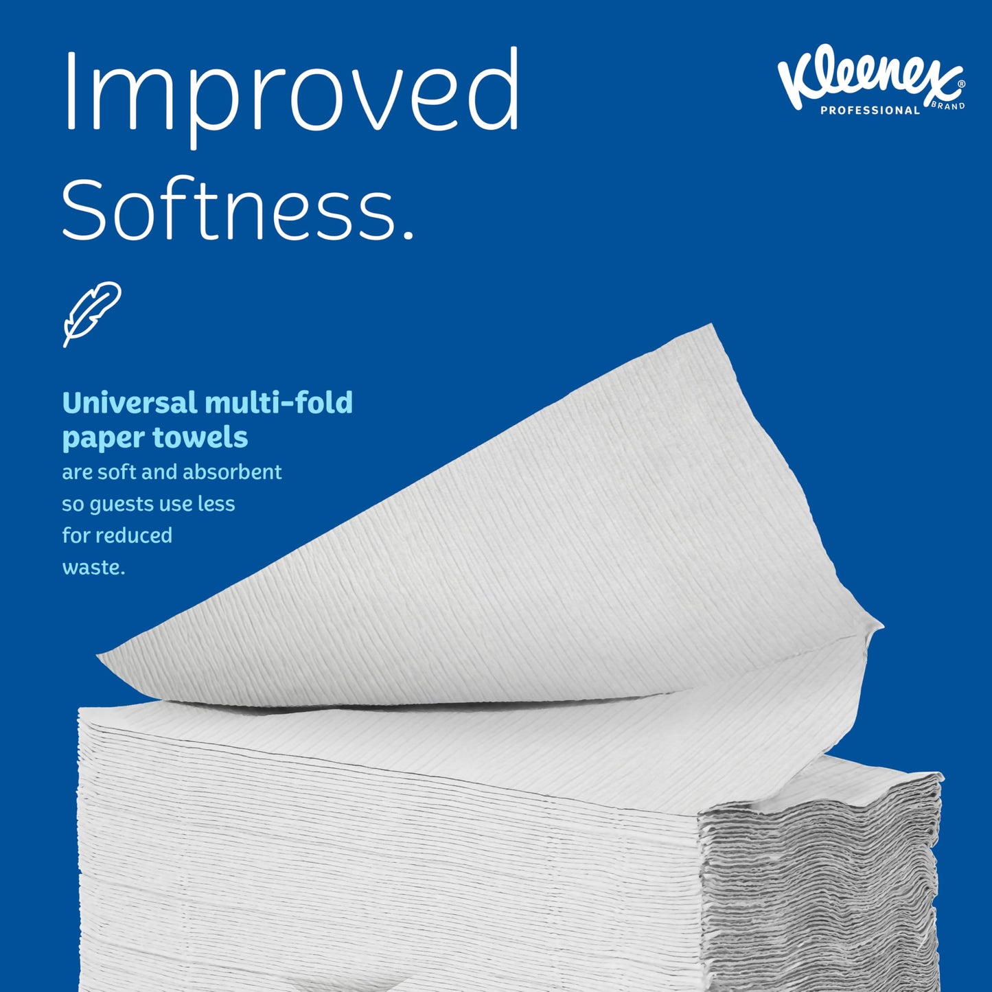 Kleenex Professional Universal Multifold Paper Towels, Bulk (02046), Absorbency Pockets, 9.2" x 9.4" Towel, White (150 Sheets/Pack, 8 Packs/Case