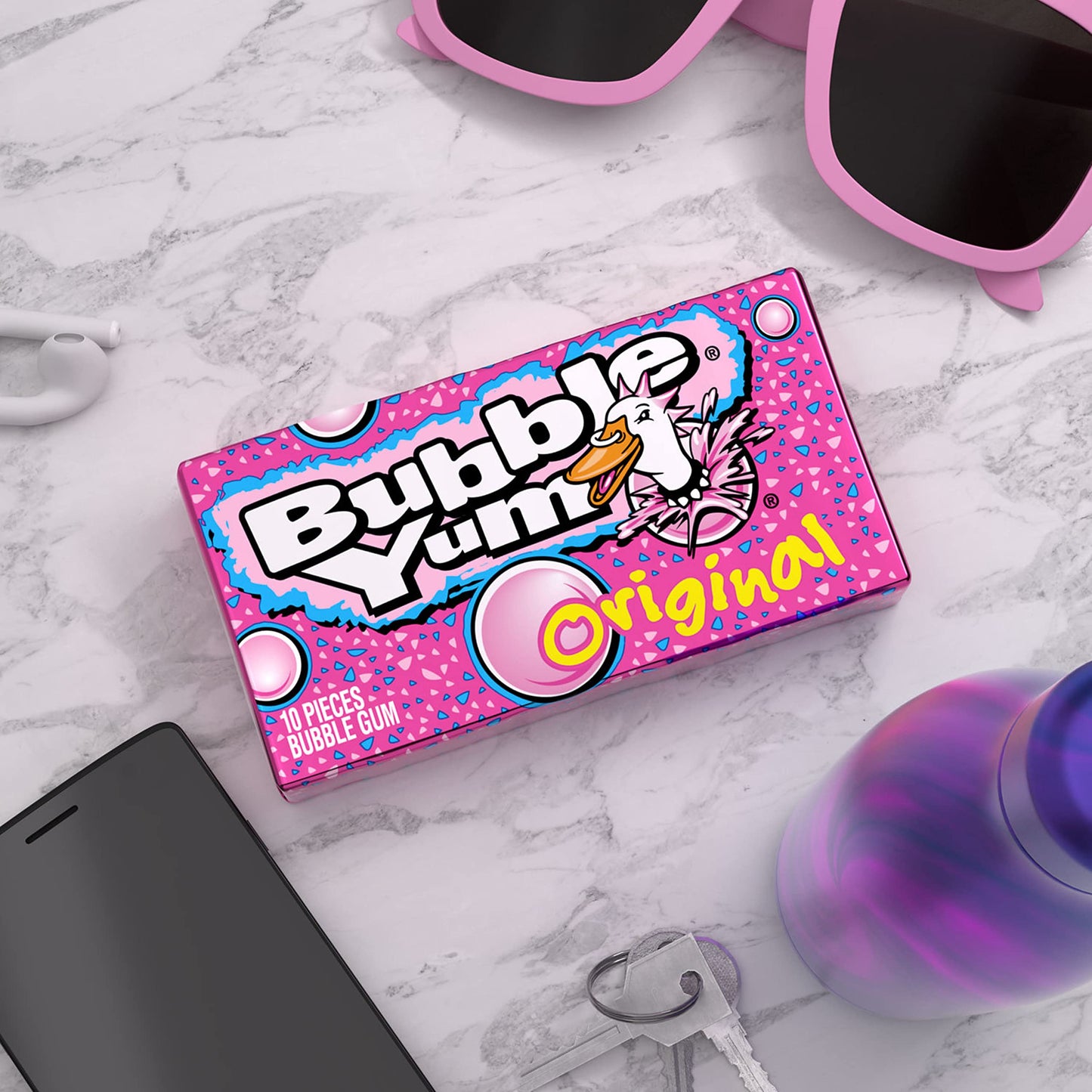 BUBBLE YUM Original Flavor Chewy, Bubble Gum Packs, 2.82 oz (12 Count)