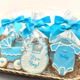 Baby Shower Bundle of Joy Cookies- 6 Decorated Crunchy Shortbread Cookies Individually Wrapped With Bow by BakersDozenToGo