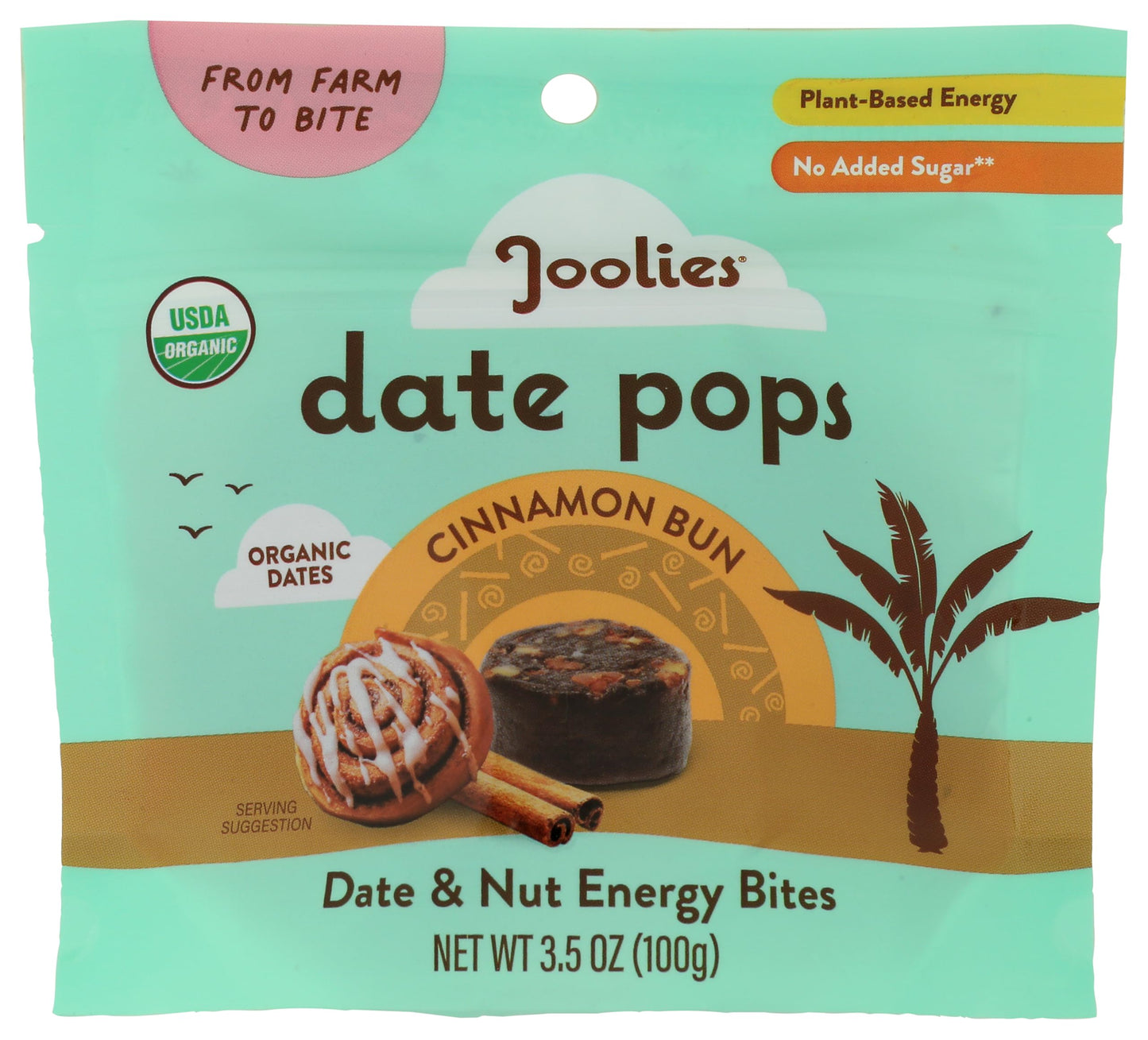 Joolies Organic Cinnamon Bun Date Pops, 3.5 OZ