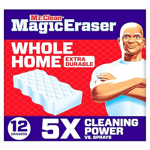 Mr. Clean Magic Eraser Sponge, All Purpose Cleaner, Cleaning Scrubber, Wall, Sneaker, Kitchen, Bathroom, Shower Cleaning Supplies, Melamine Sponge