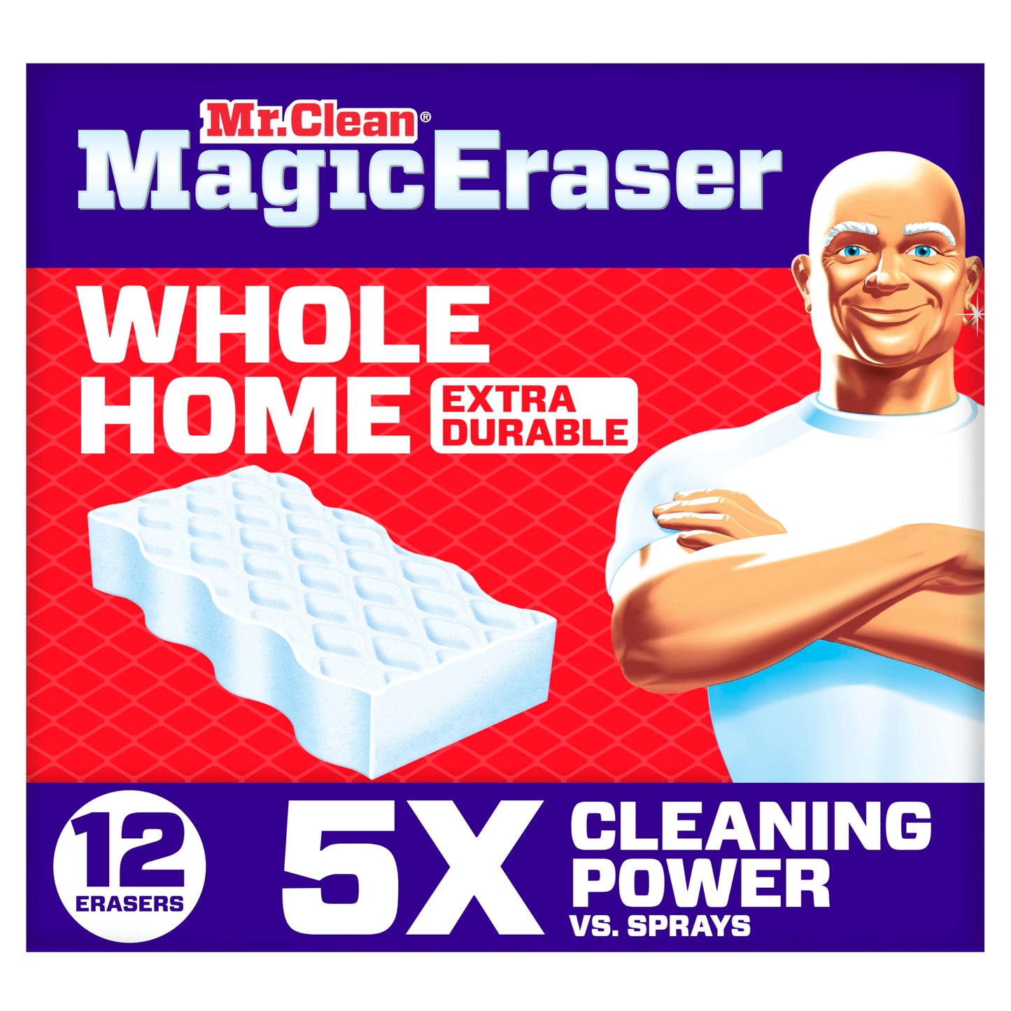 Mr. Clean Magic Eraser Sponge, All Purpose Cleaner, Cleaning Scrubber, Wall, Sneaker, Kitchen, Bathroom, Shower Cleaning Supplies, Melamine Sponge