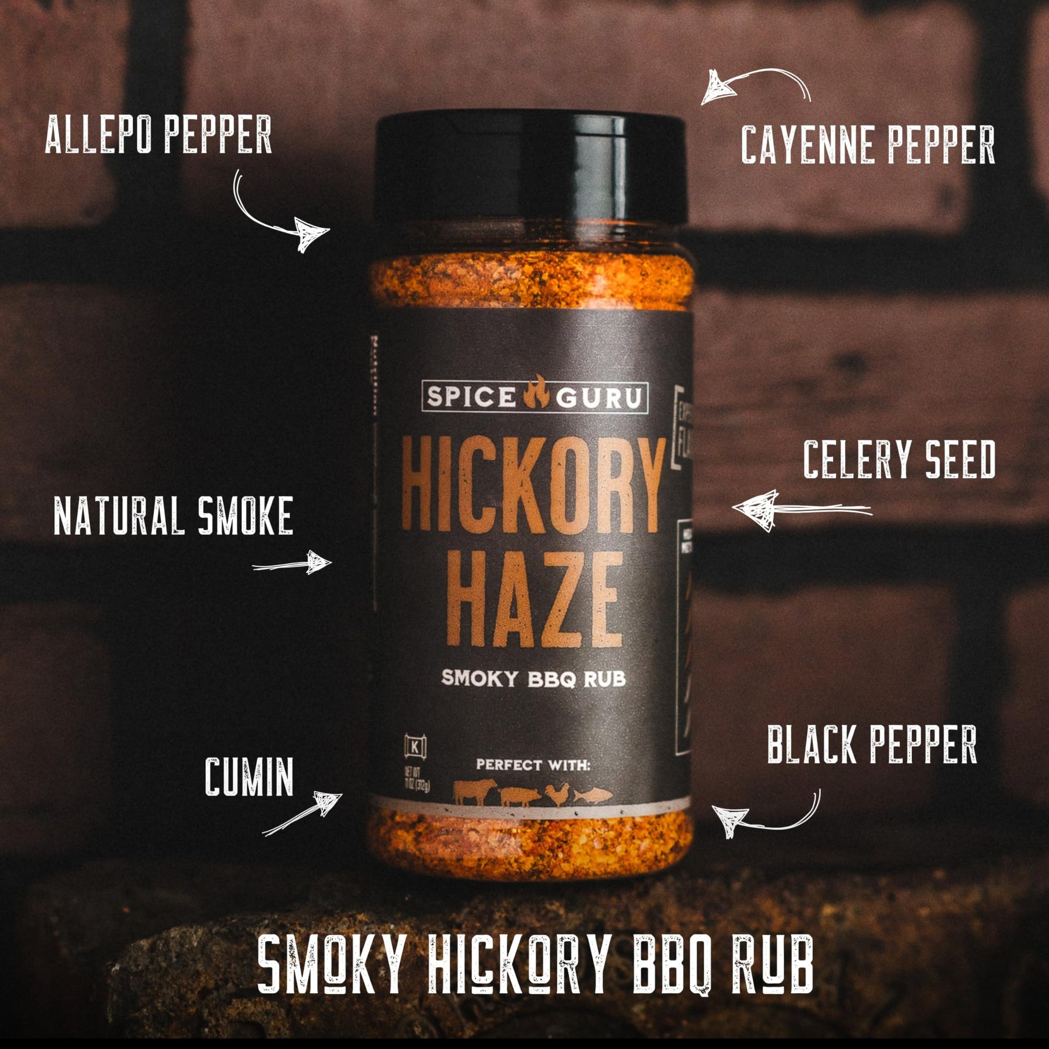 Spice Guru Hickory Haze BBQ Rub - Gifts for Men Who Cook, Gifts for Dad, Men Gifts, Dad Birthday Gift - Spices and Seasonings Sets - Steak Seasoning