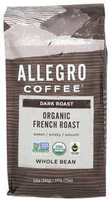 Allegro Coffee Organic French Roast Whole Bean Coffee, 12 oz
