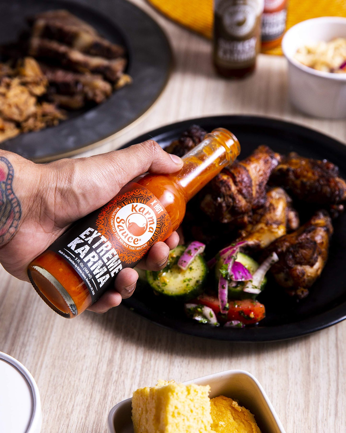 Extreme Karma | Featured on Hot Ones! | Extra Hot With A Savory-Sweet Tang | Bhut Jolokia, Trinidad, Moruga Scorp | No Preservatives, No Extracts |