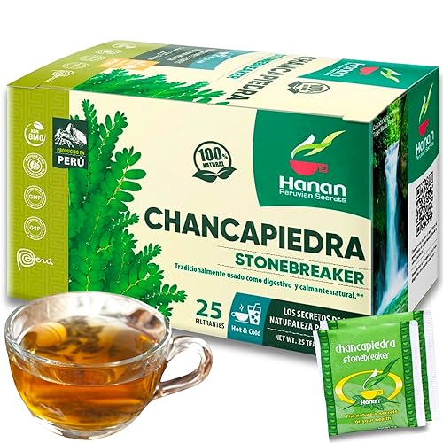 Hanan Chanca Piedra Tea - 25 Teabags of Chanca Piedra Stone Breaker Tea Leaves Wild-Grown in Peru