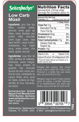 Seitenbacher Low Carb Strawberry & Chocolate Musli, 13.2 Ounce