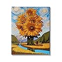 Stupell Industries Giant Sunflower Stalk Country Side Landscape Spiral Sky Canvas Wall Art, Design by Thomas Fluharty