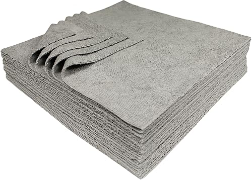 Udderly Clean Ultra-Cut Absorbent Microfiber Towels, Silver-Embedded, Lint & Scratch-Free, for Home, Lab, & Dairy Industry Use, 12x12 Inches 25-Pack
