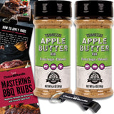 Pit Boss Tennessee Apple Butter Premium BBQ Barbecue Mixed Seasoning Spice & Rub 2 pk Choice Bundle (12.8 oz) + Guide & Keychain Bottle Opener (4