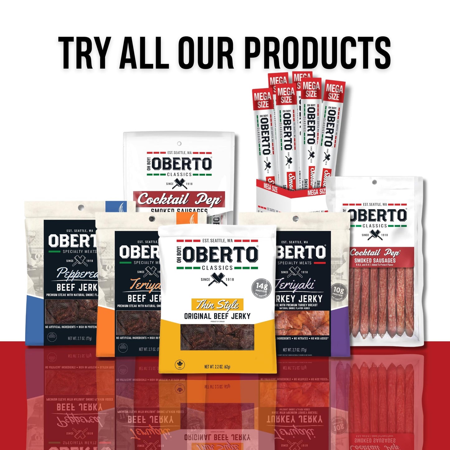 Oberto Grass Fed Beef Sticks - Original, Zero Sugar, No Artificial Ingredients, High Protein, Gluten Free, Wood Smoked, Premium Grass Fed Meat Sticks