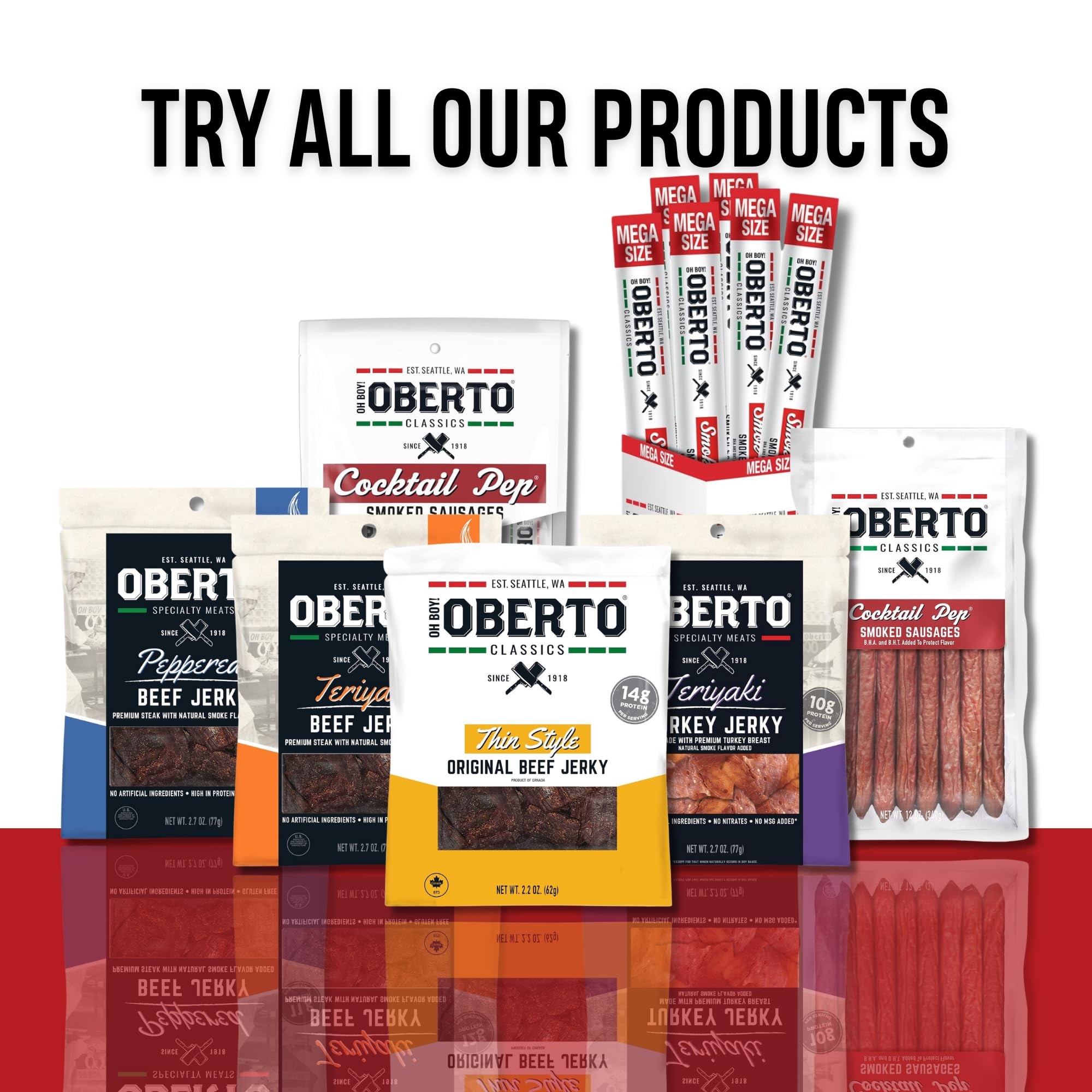 Oberto Grass Fed Beef Sticks - Original, Zero Sugar, No Artificial Ingredients, High Protein, Gluten Free, Wood Smoked, Premium Grass Fed Meat Sticks