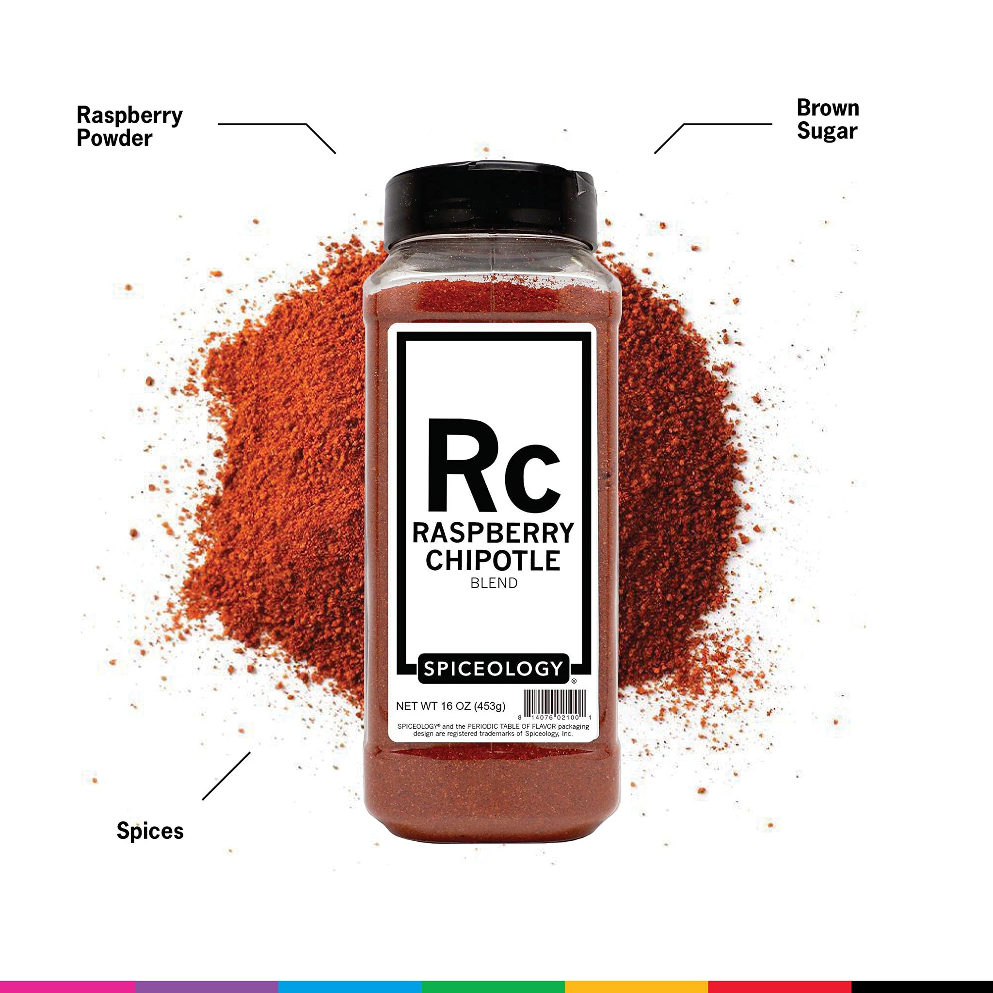 Spiceology - Raspberry Chipotle Sweet & Spicy All-Purpose BBQ Seasoning Spice Rub - 16 oz