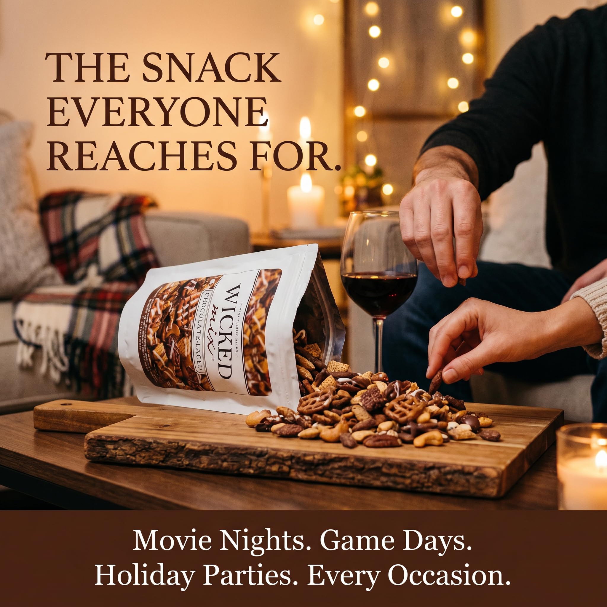 Wicked Mix Mix Chocolate Laced 7 oz (Pack of 2) - Dots Snack Mix - Bold Chex Mix with Food a Random Item - 3 Total Items