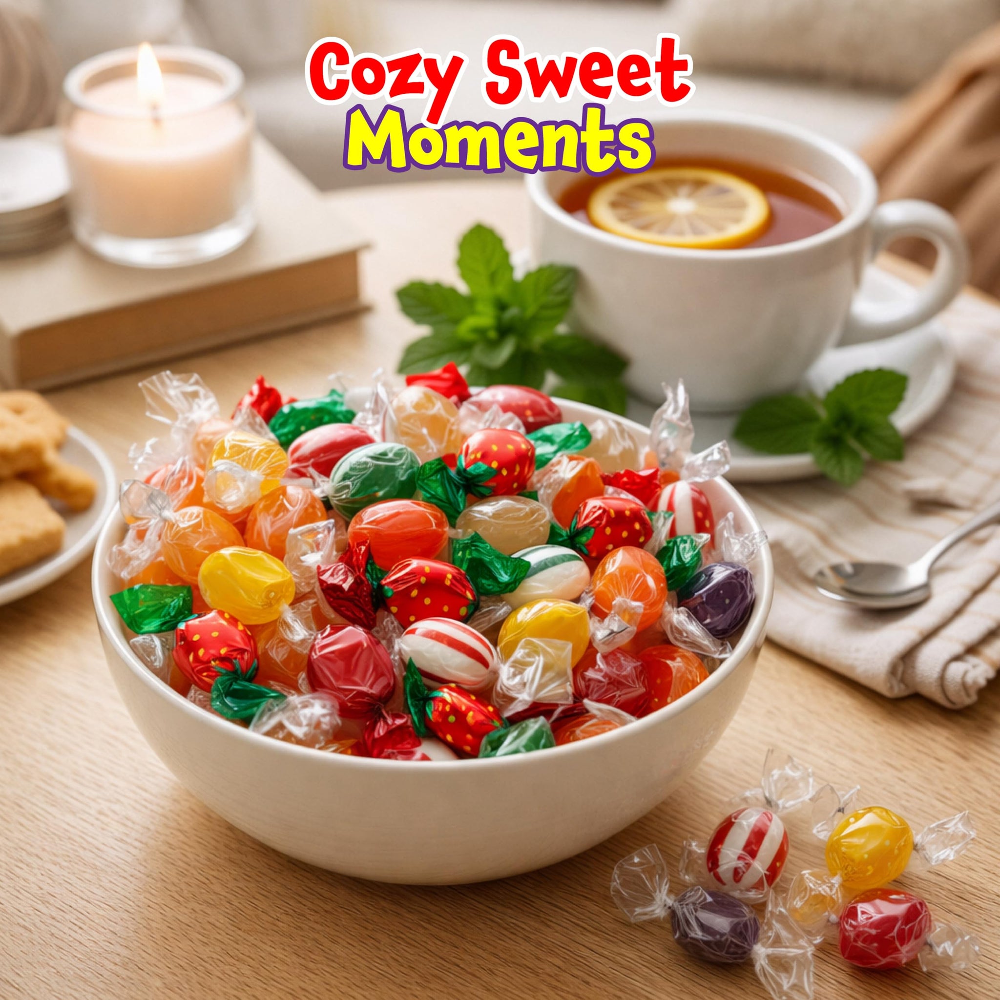 Old Fashioned Hard Candy Assortment - 2 Pound Bag - Hard Candy Individually Wrapped - Peppermint, Strawberry, Cinnamon, Butterscotch, and Fruit