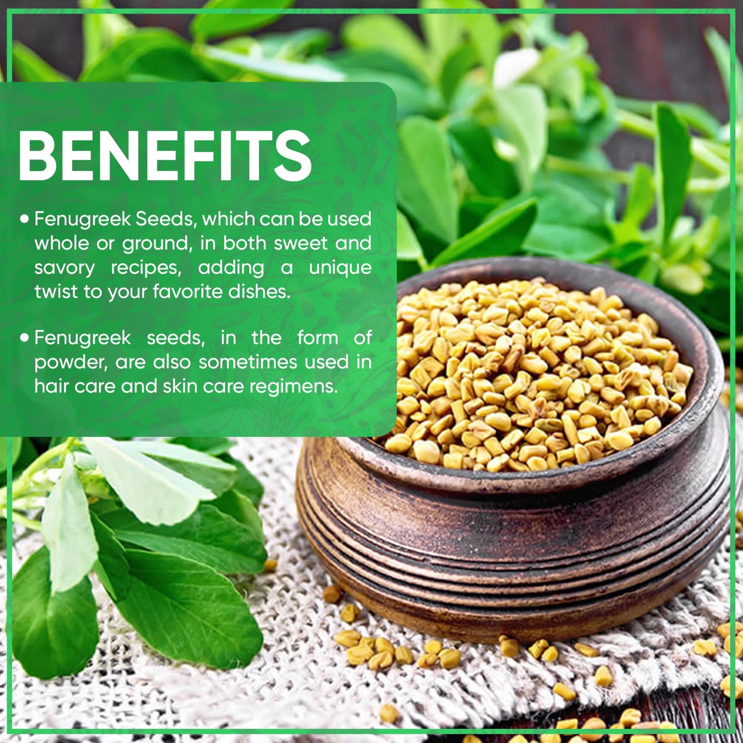 Jiva Organic Fenugreek Seeds 7 Ounce - Non-GMO, Gluten Free, All Natural Fenugreek Spice - Organic Fenugreek Seeds for Hair Growth, Cooking