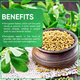 Jiva Organic Fenugreek Seeds 7 Ounce - Non-GMO, Gluten Free, All Natural Fenugreek Spice - Organic Fenugreek Seeds for Hair Growth, Cooking