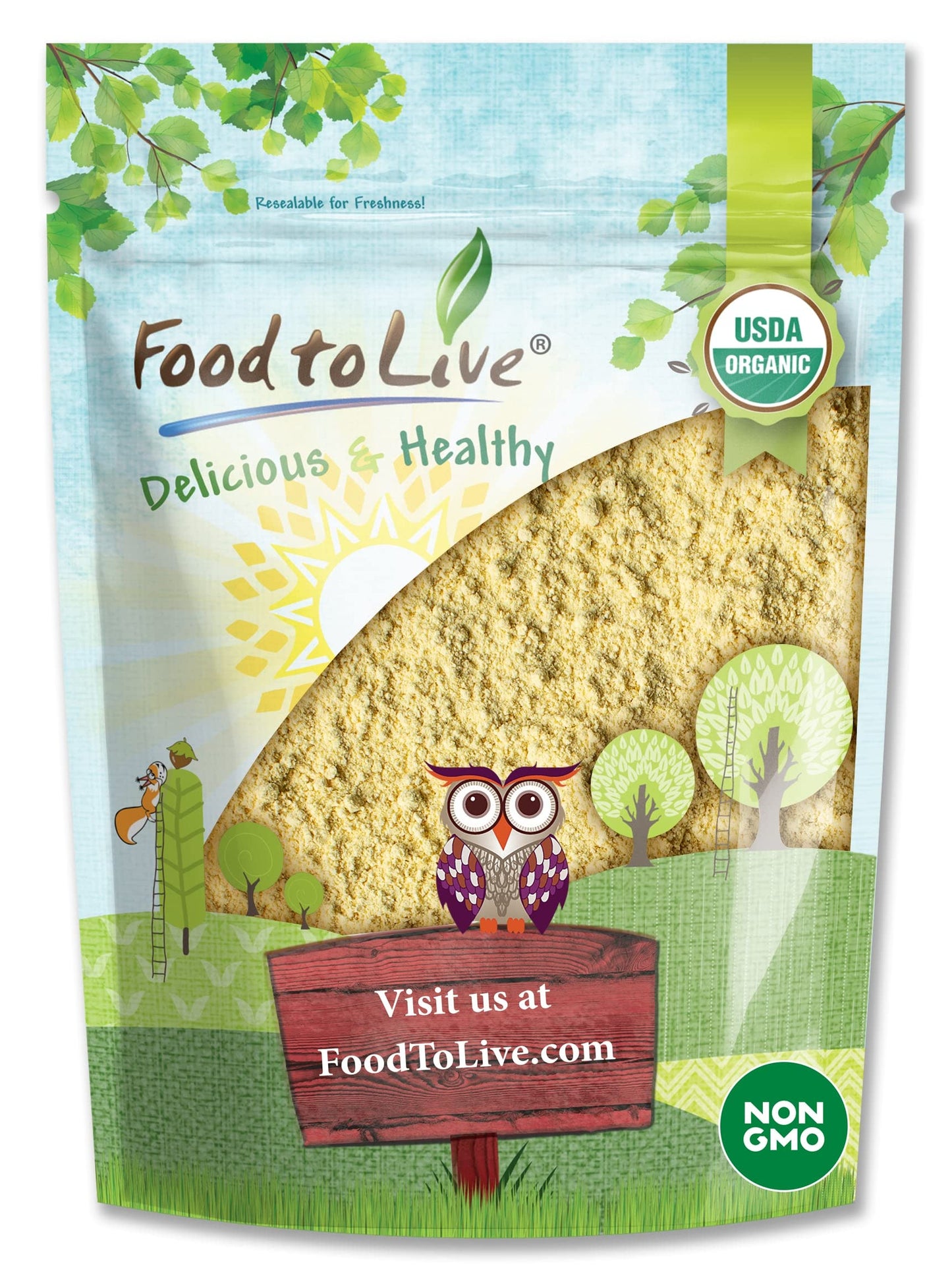 Food to Live Organic Garbanzo Bean Flour, 1 Pound - Non-GMO Chickpea Flour, Stone Ground, Kosher, Vegan, Bulk, High in Protein and Fiber, Product