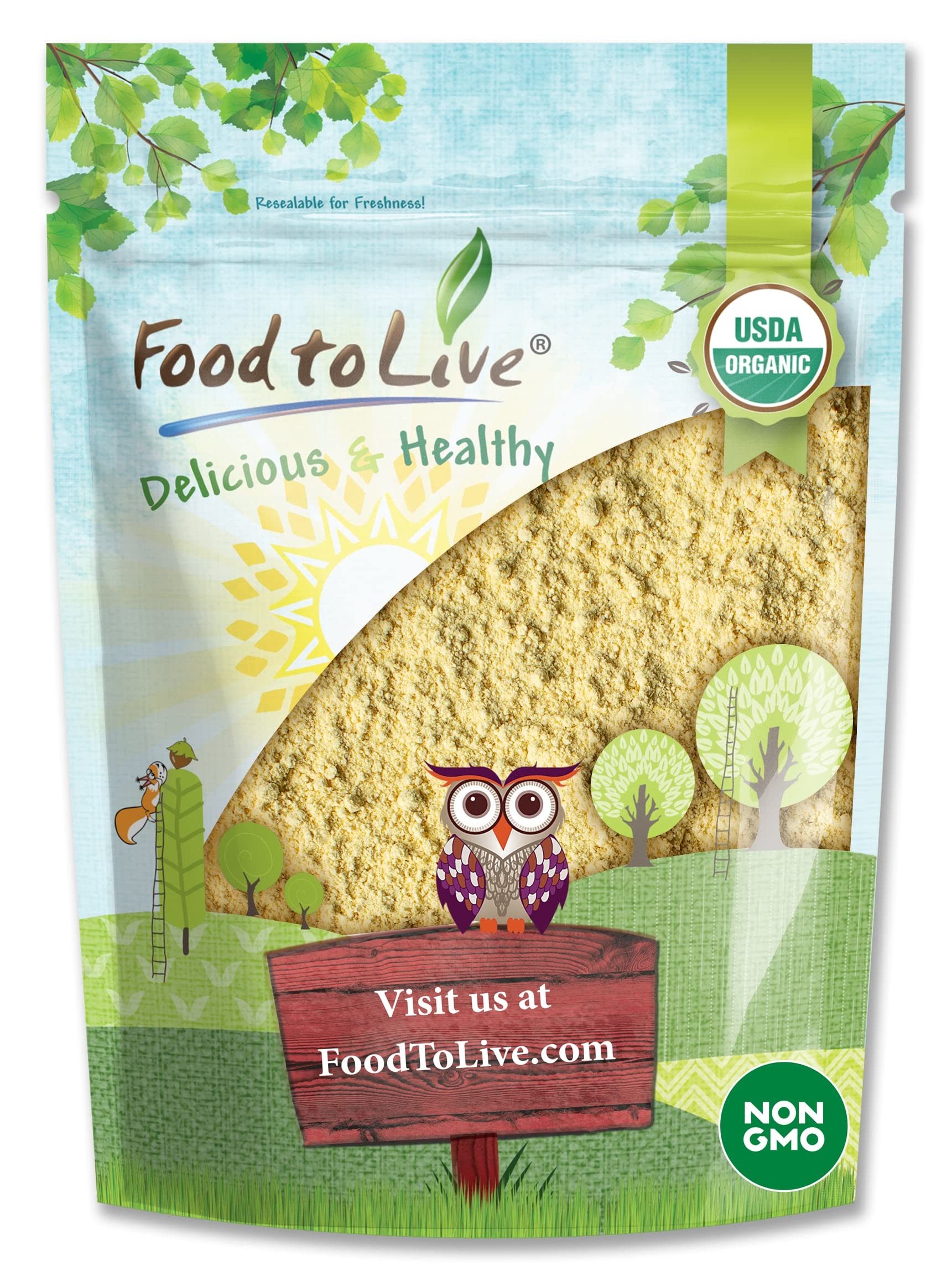 Food to Live Organic Garbanzo Bean Flour, 1 Pound - Non-GMO Chickpea Flour, Stone Ground, Kosher, Vegan, Bulk, High in Protein and Fiber, Product